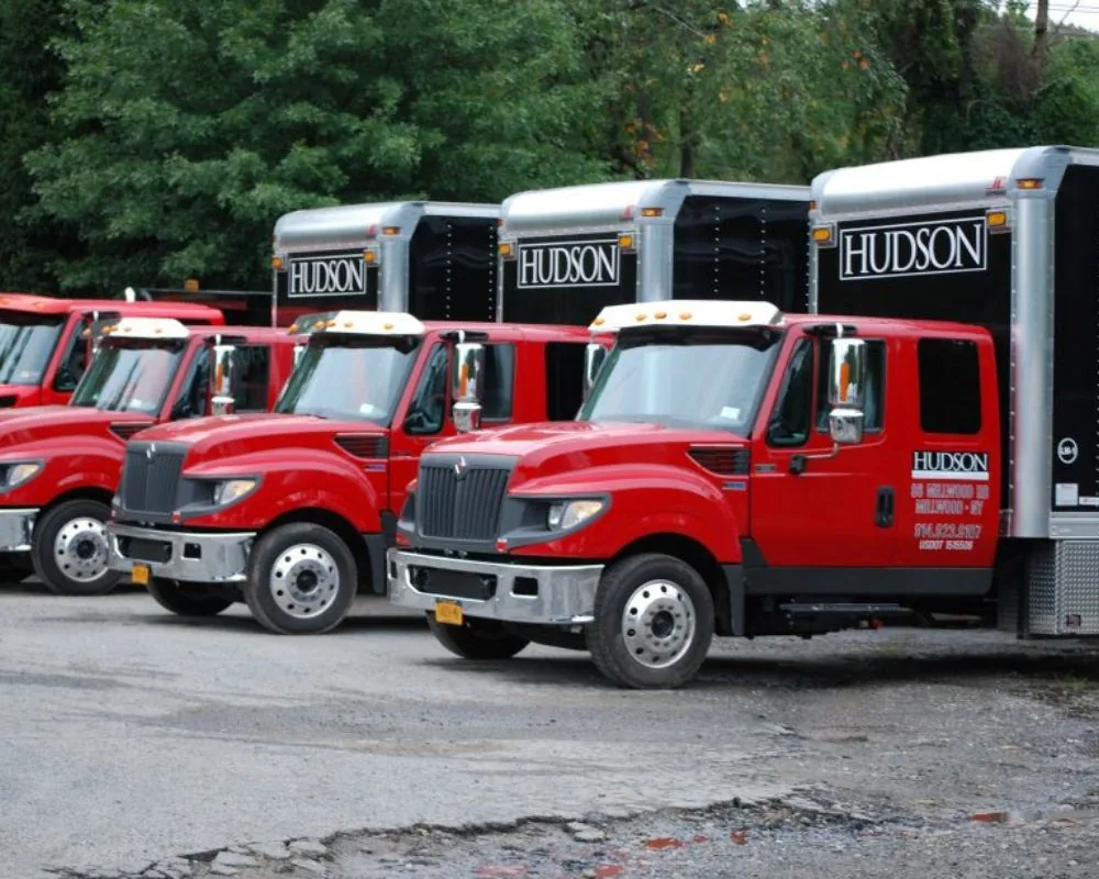Hudson Landscapes red truck fleet